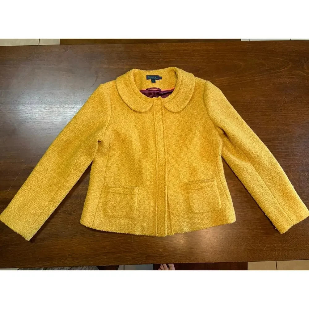 Boden Mustard Yellow Textured Jacket